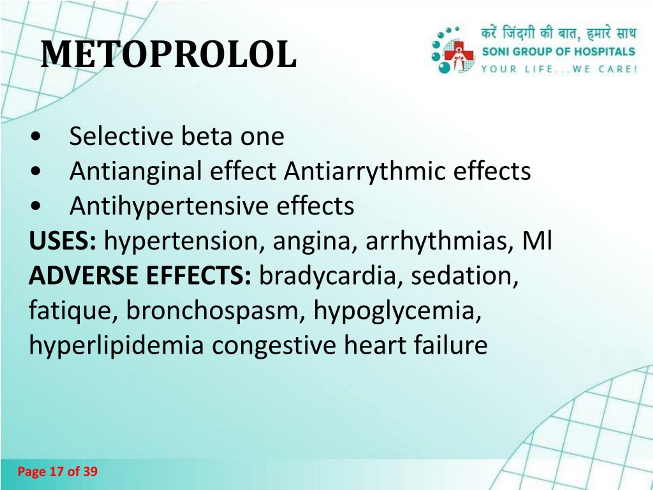 PPT CARDIOVASCULAR DRUGS PowerPoint Presentation Free Download ID   Metoprolol L 