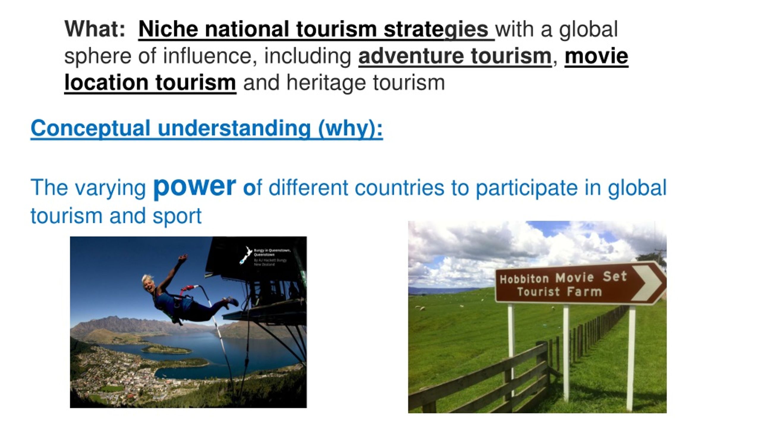 niche tourism products examples