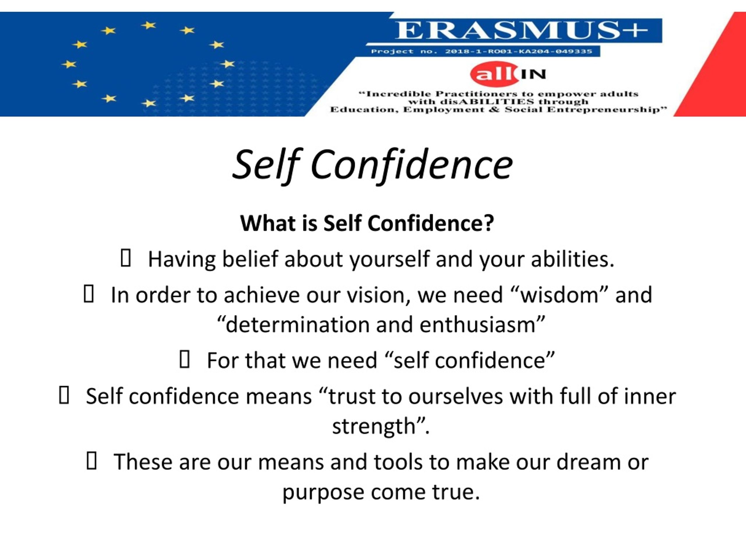 a presentation about self confidence
