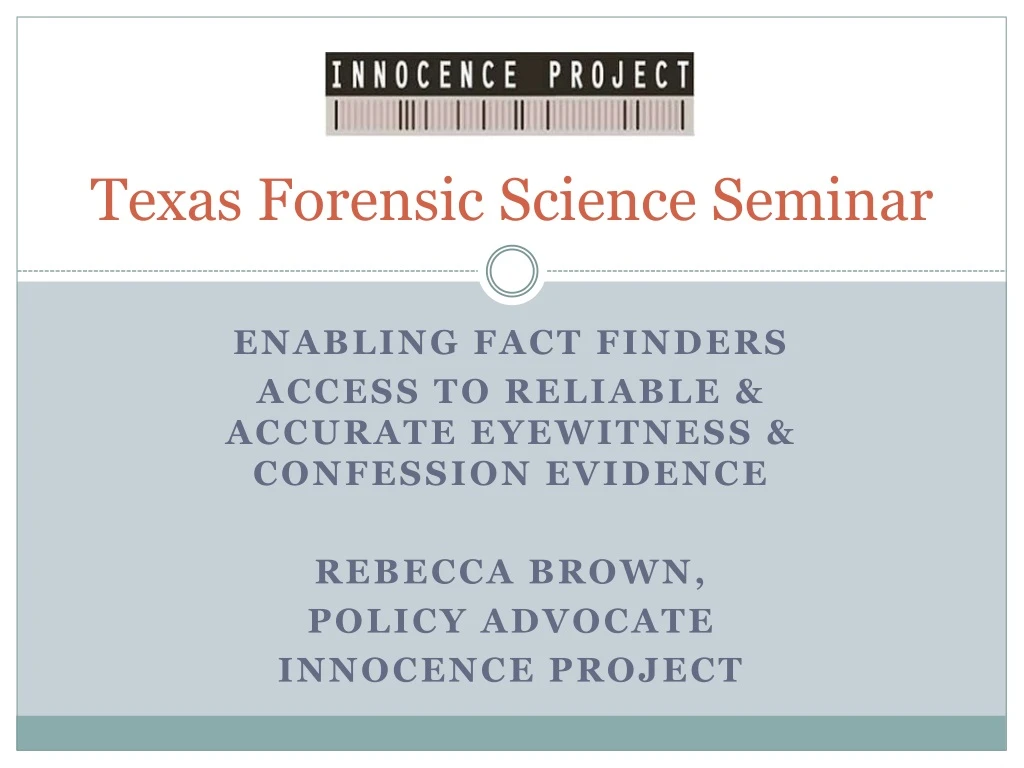 PPT - Texas Forensic Science Seminar PowerPoint Presentation, Free ...