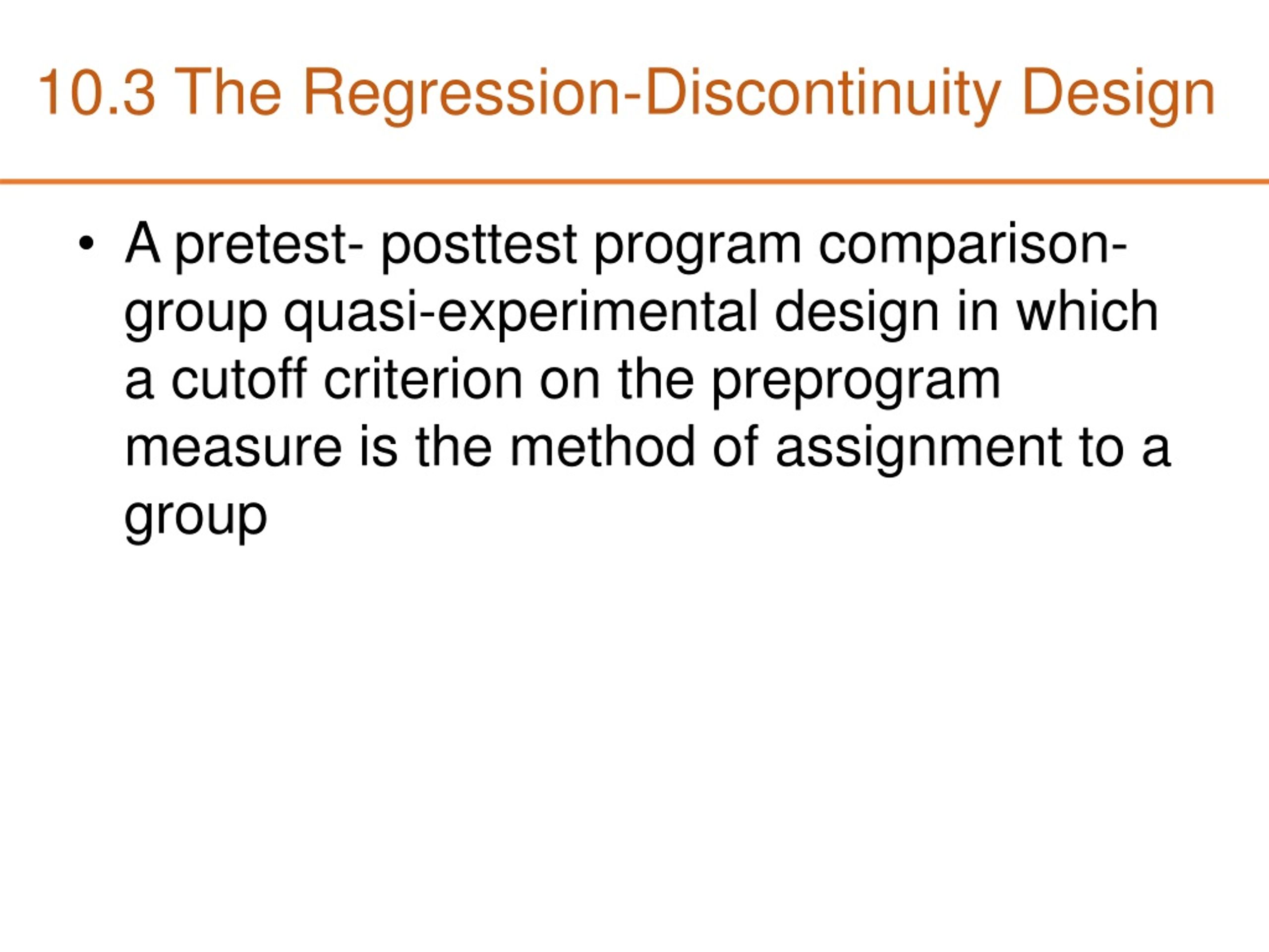 regression discontinuity quasi experimental design