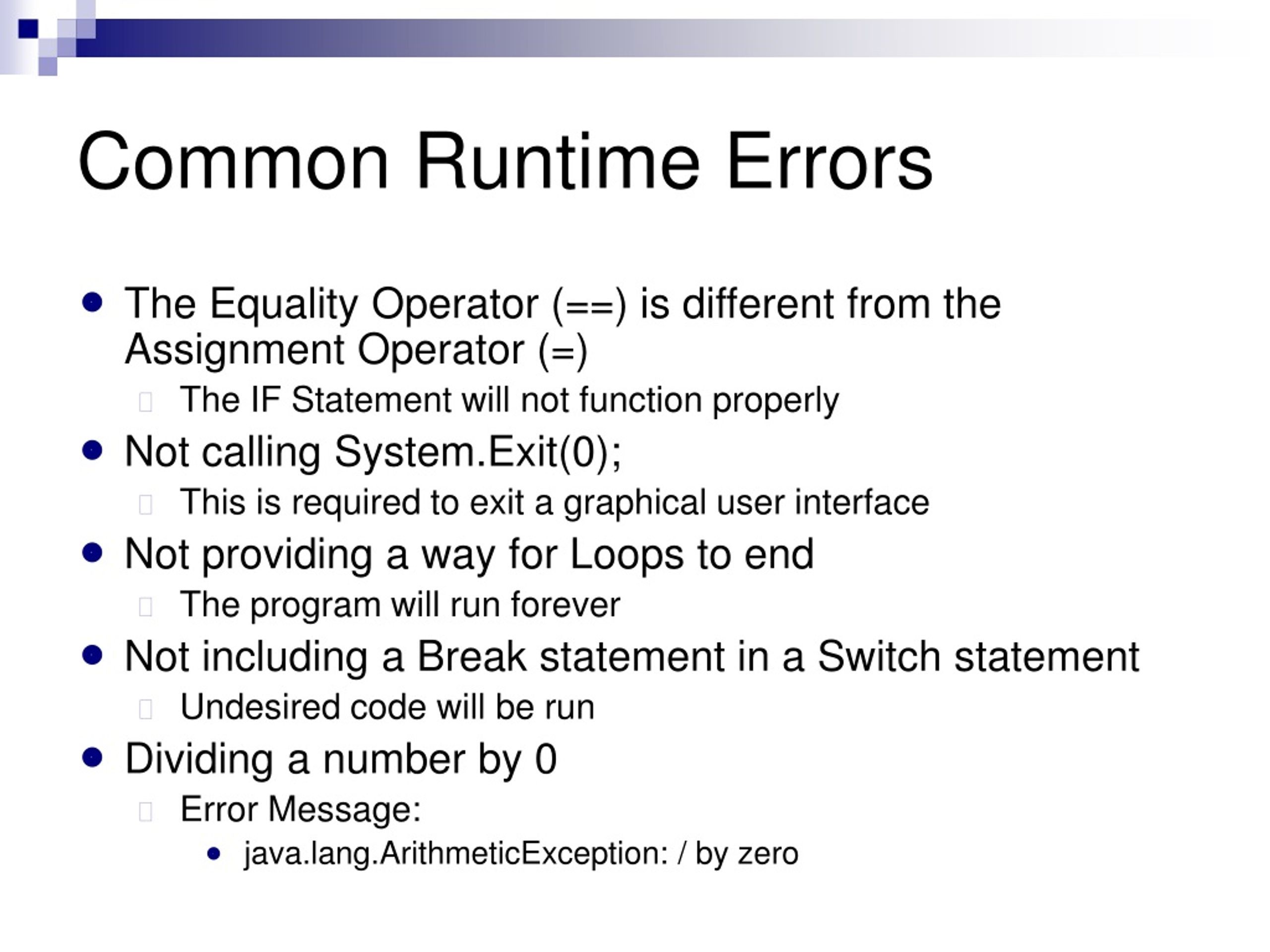 Run Time Error Definition Computer Science