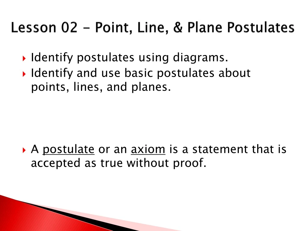 lesson 02 point line plane postulates n.