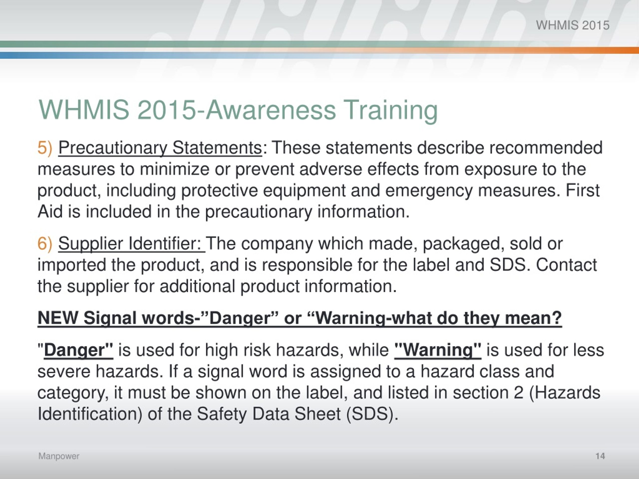 whmis 2015 training powerpoint presentation