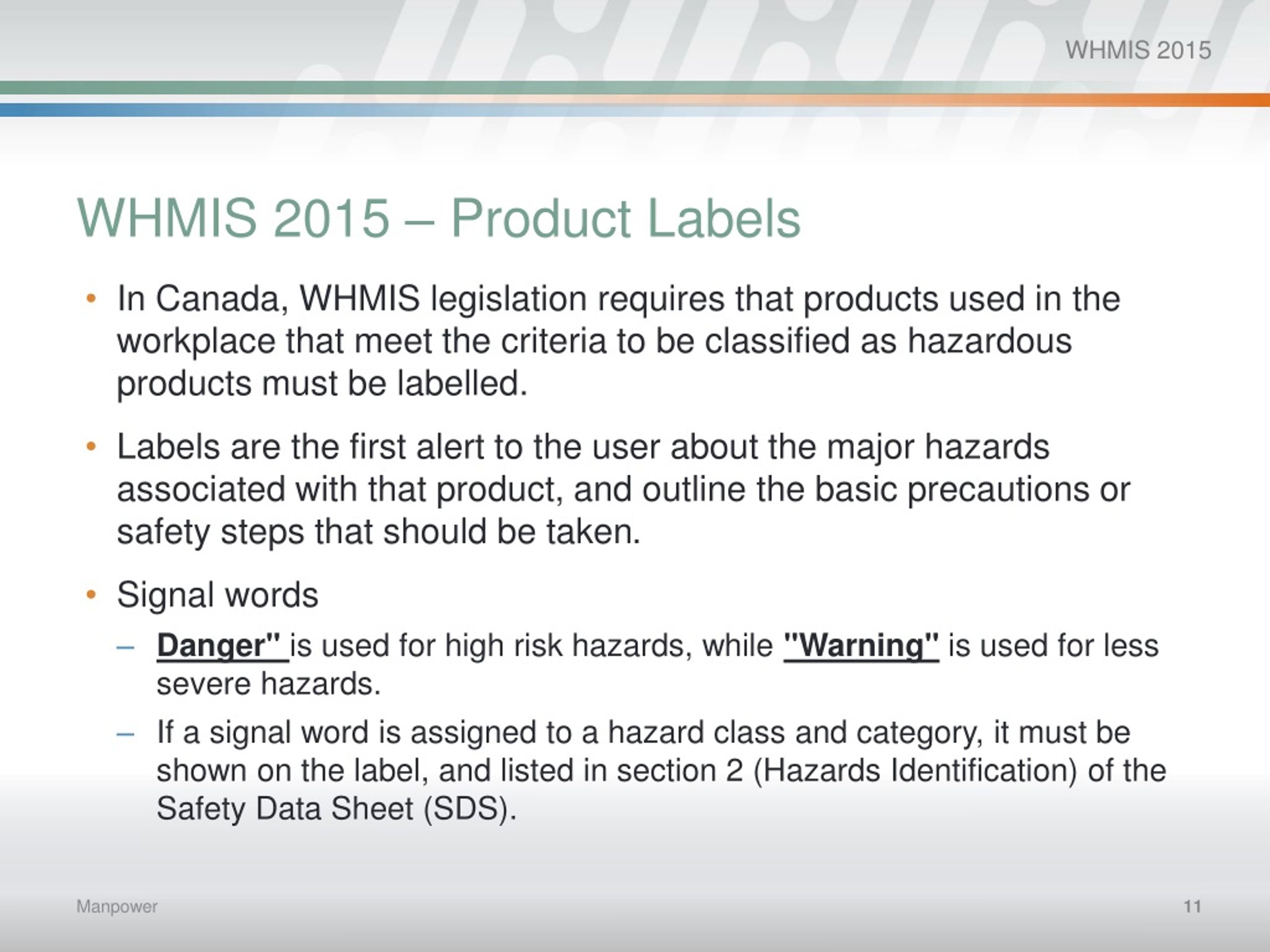 whmis 2015 training powerpoint presentation