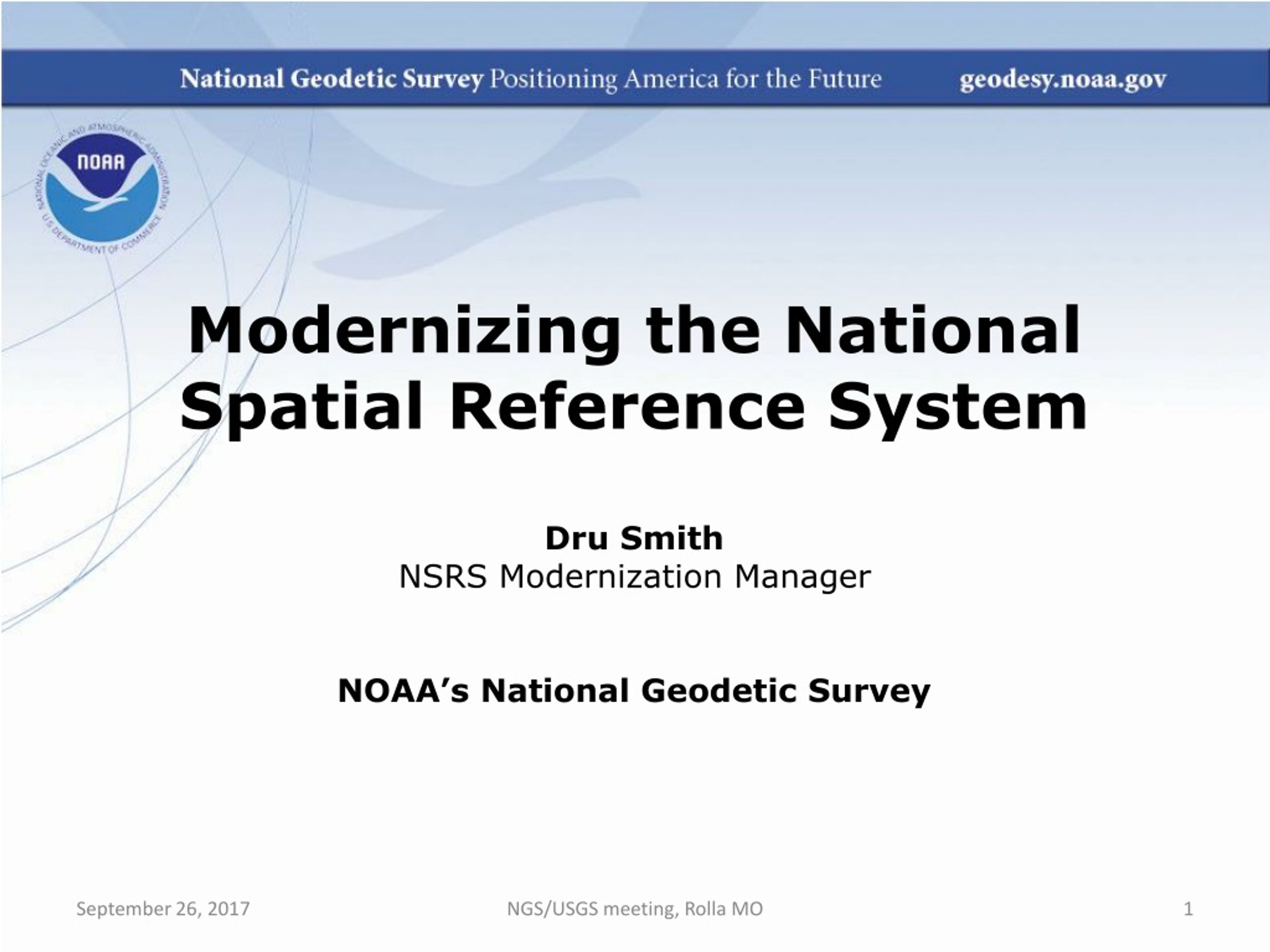 PPT - Modernizing The National Spatial Reference System Dru Smith NSRS ...