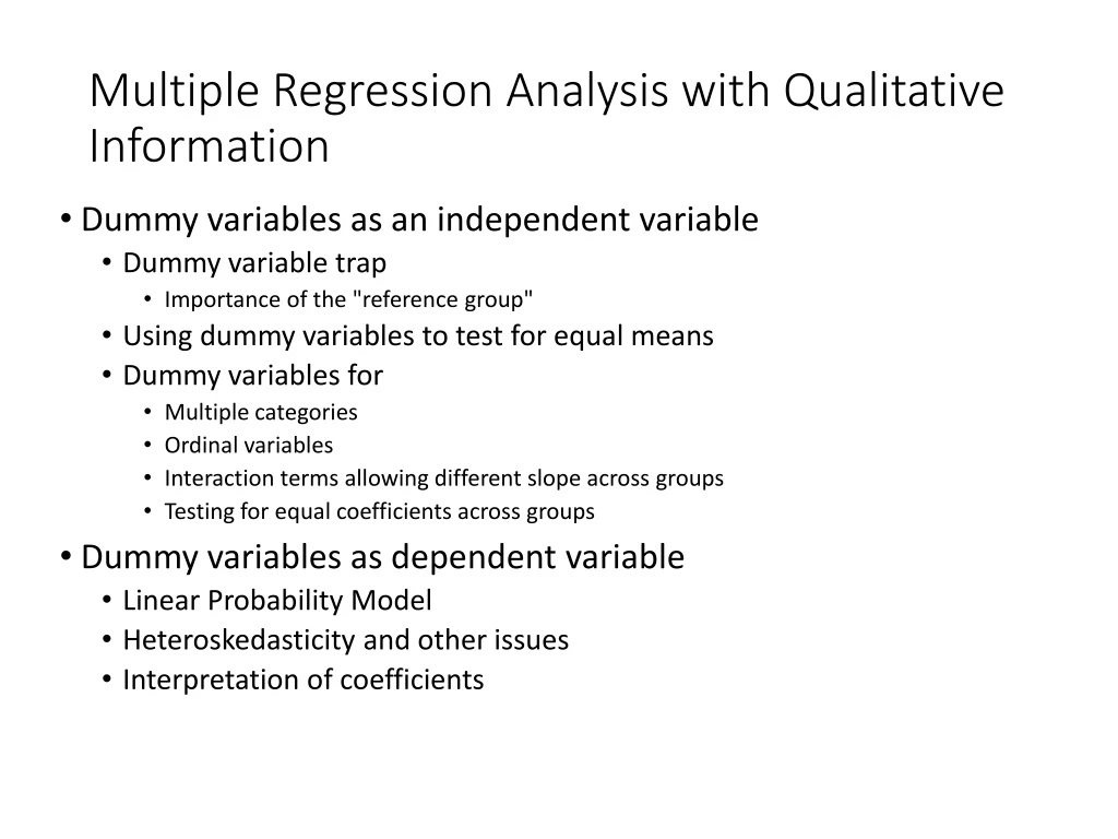 regression analysis in qualitative research