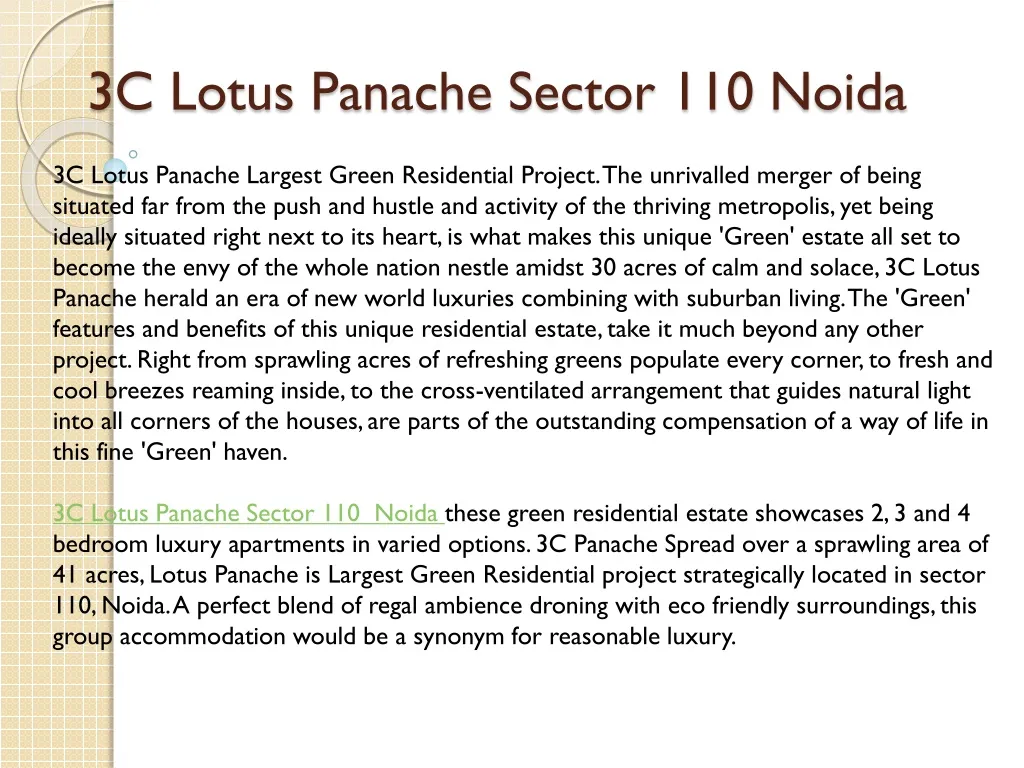 3c lotus panache sector 110 noida n.