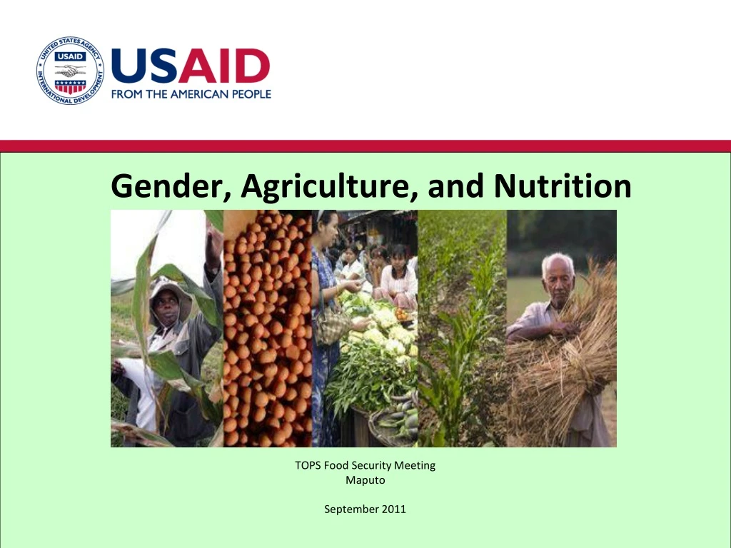 Ppt Gender Agriculture And Nutrition Linkages Powerpoint