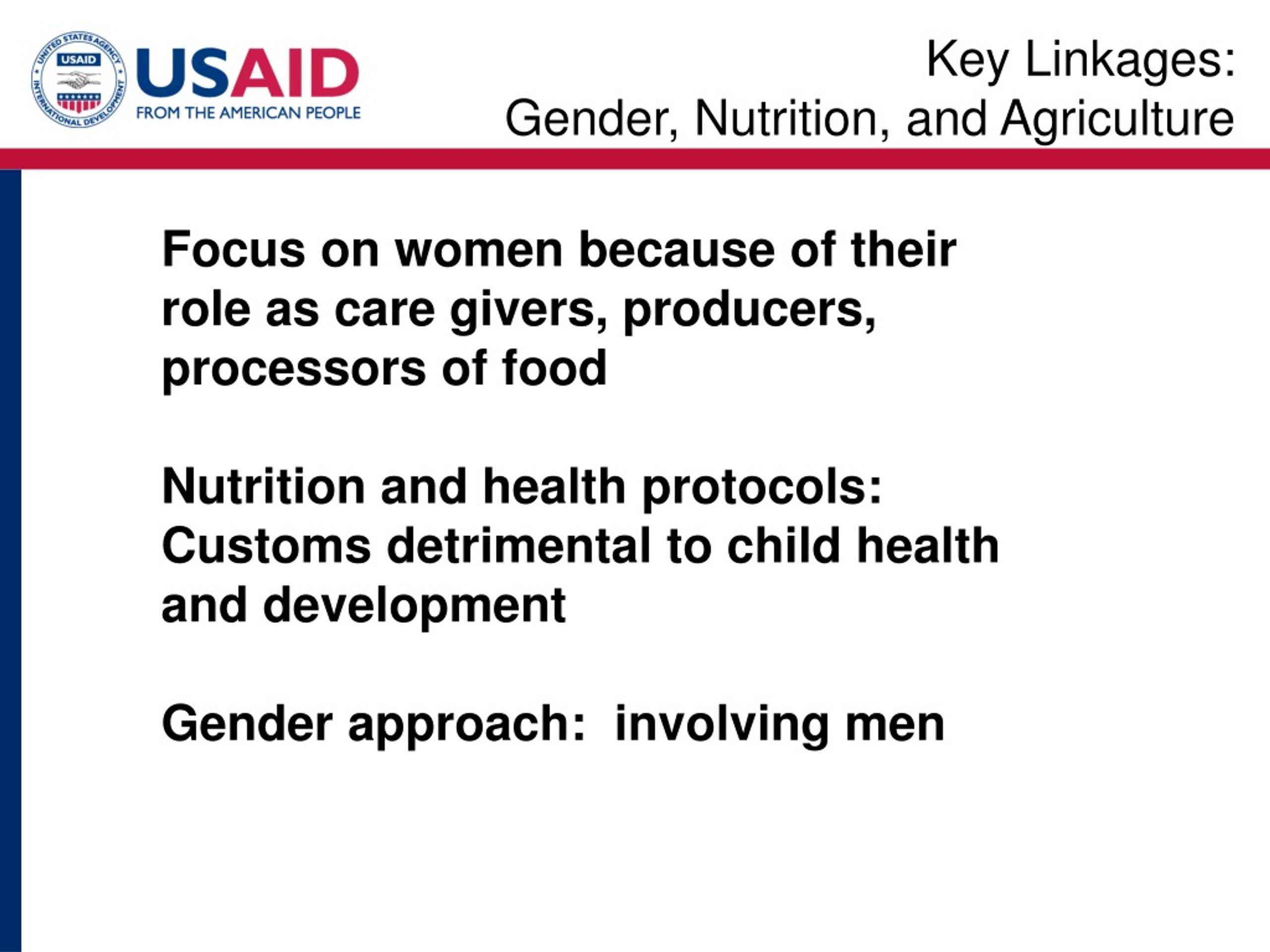 PPT - Gender, Agriculture, And Nutrition Linkages PowerPoint ...