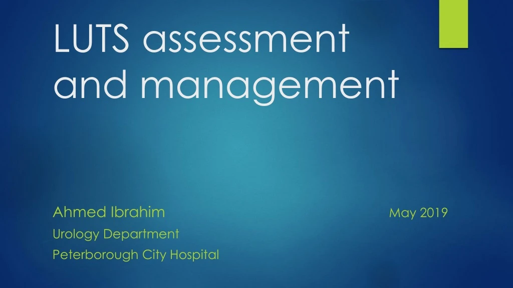 PPT - LUTS assessment and management PowerPoint Presentation, free ...