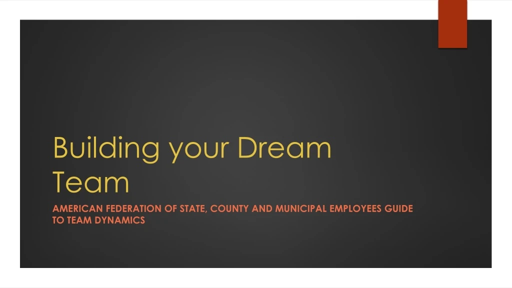 building your dream team n.