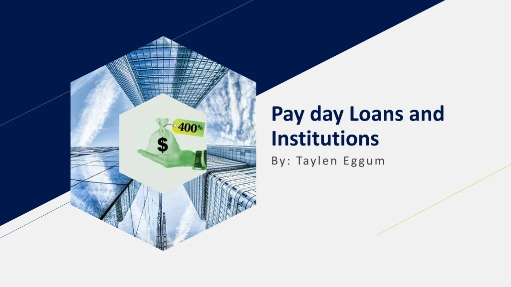 pay day loans and institutions n.