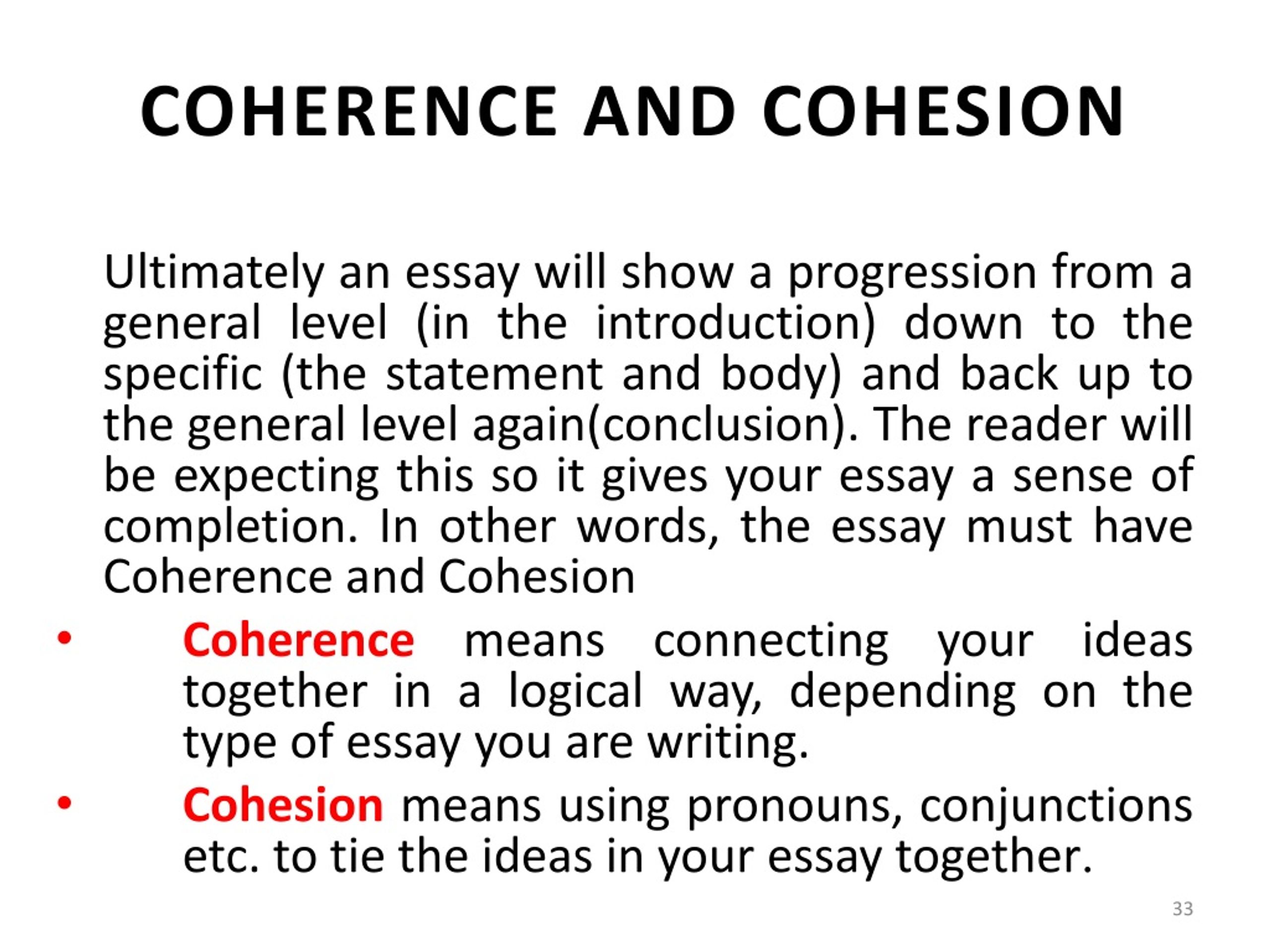 coherence of the essay