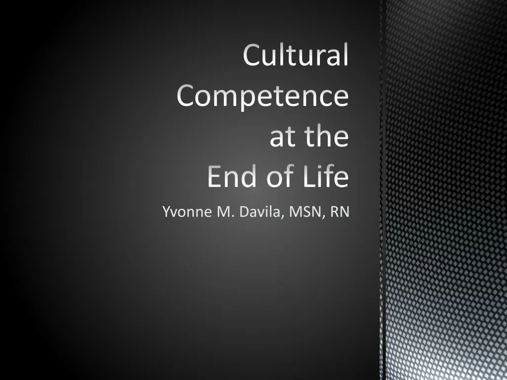 cultural competence at the end of life n.