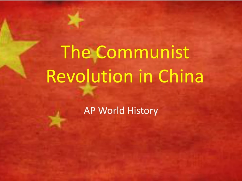 the communist revolution in china n.