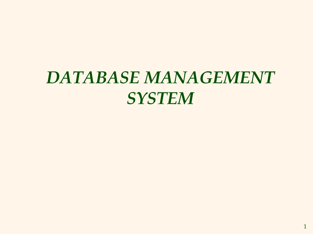 PPT - DATABASE MANAGEMENT SYSTEM PowerPoint Presentation, Free Download ...