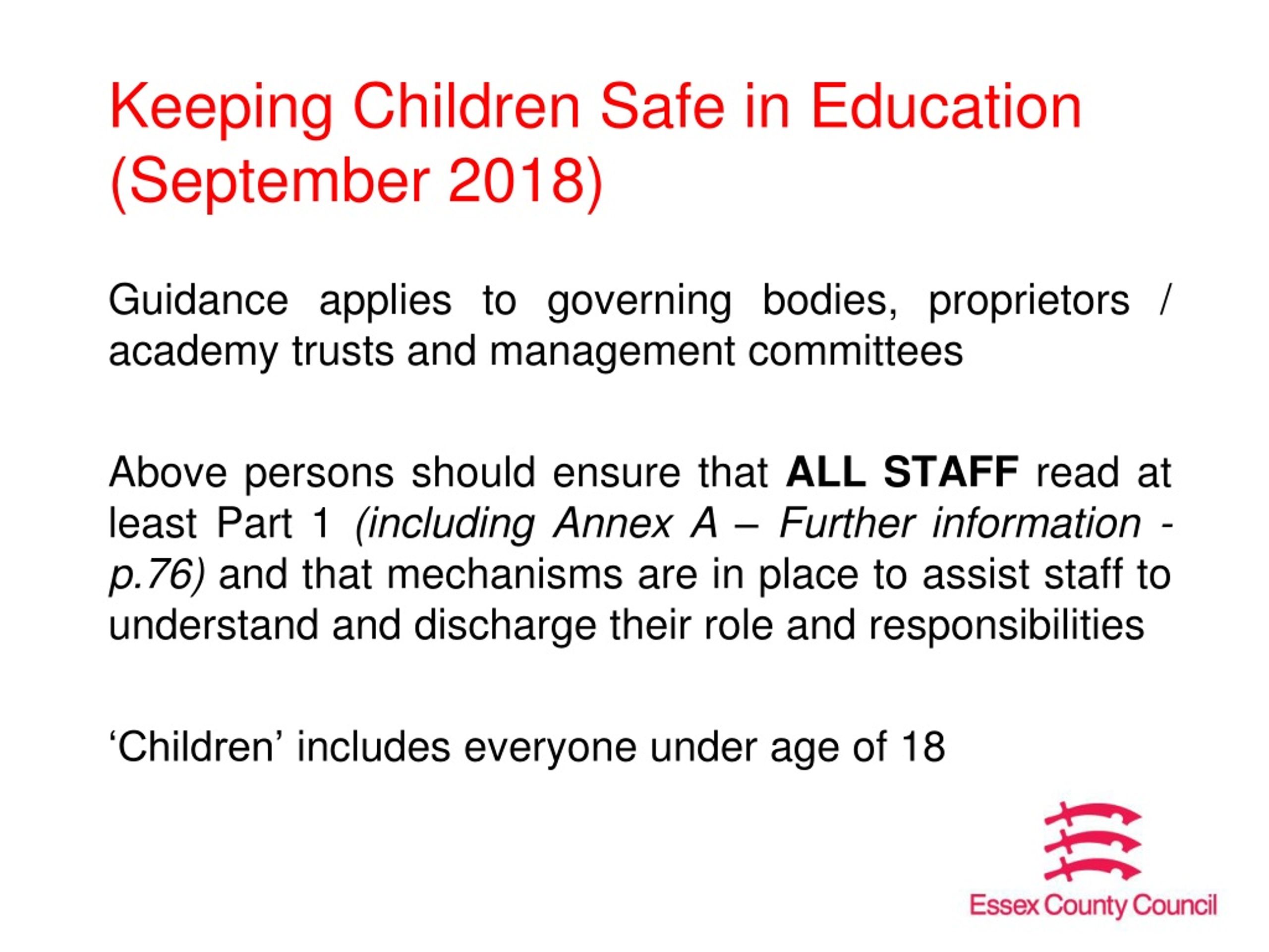 PPT - Level 2 Safeguarding Training For Schools 2018 / 19 Keeping ...