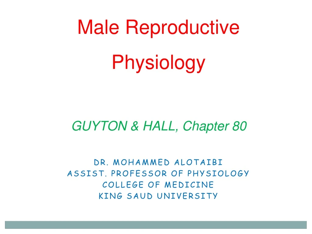 Ppt Male Reproductive Physiology Guyton And Hall Chapter 80 Powerpoint