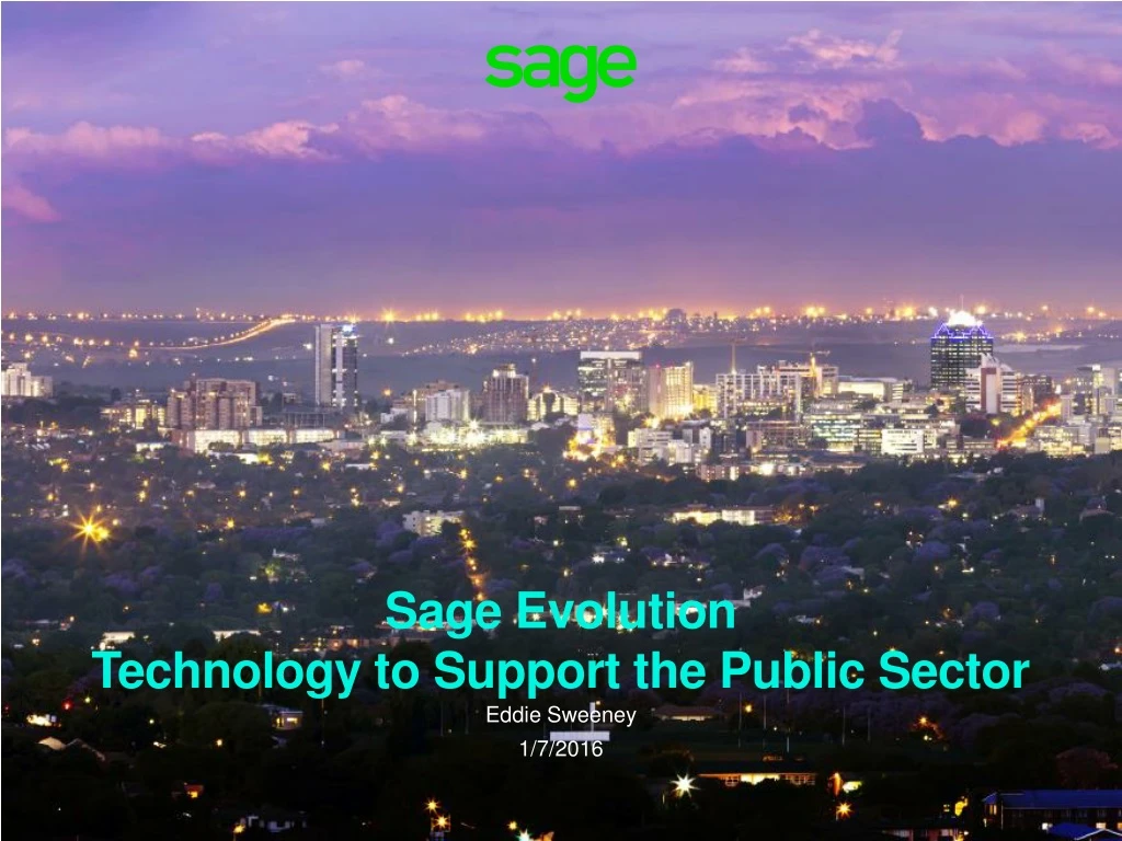 sage evolution technology to support the public sector n.