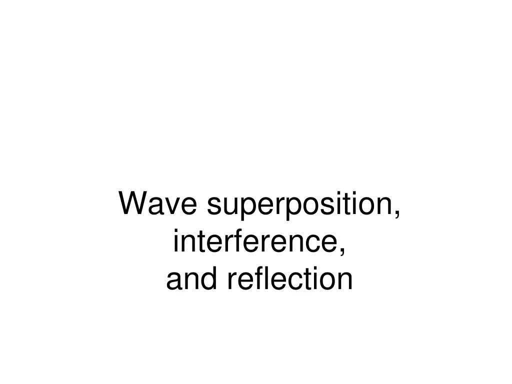 wave superposition interference and reflection n.