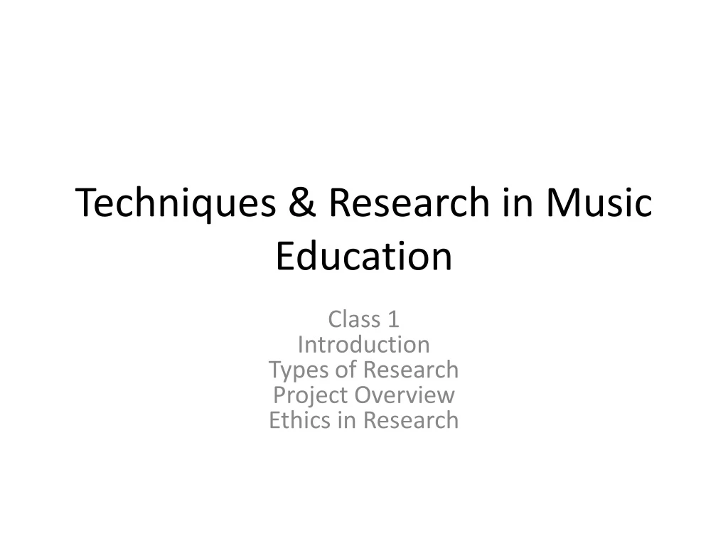 research work in music