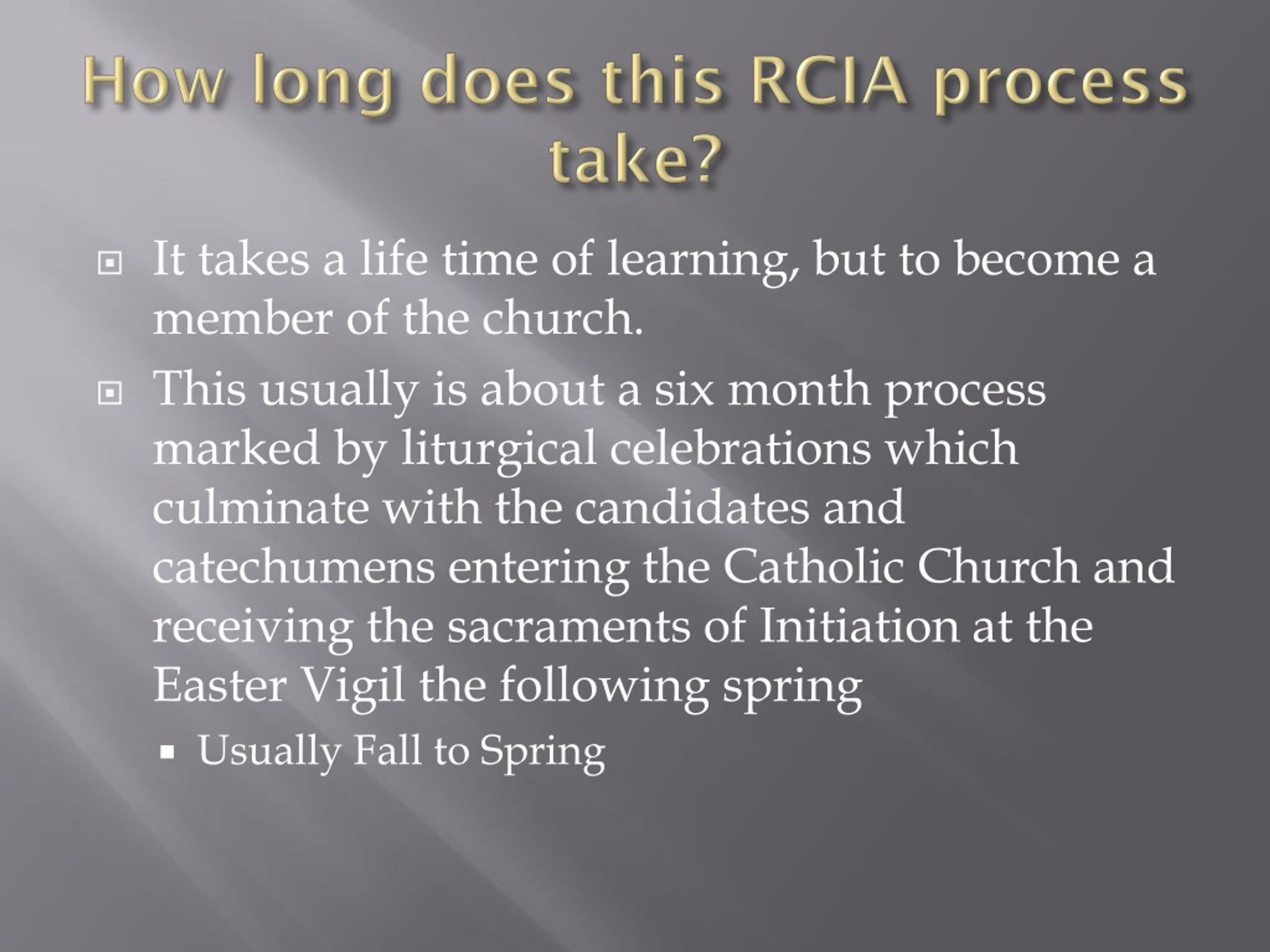 PPT RCIA Rite of Christian Initiation of Adults PowerPoint