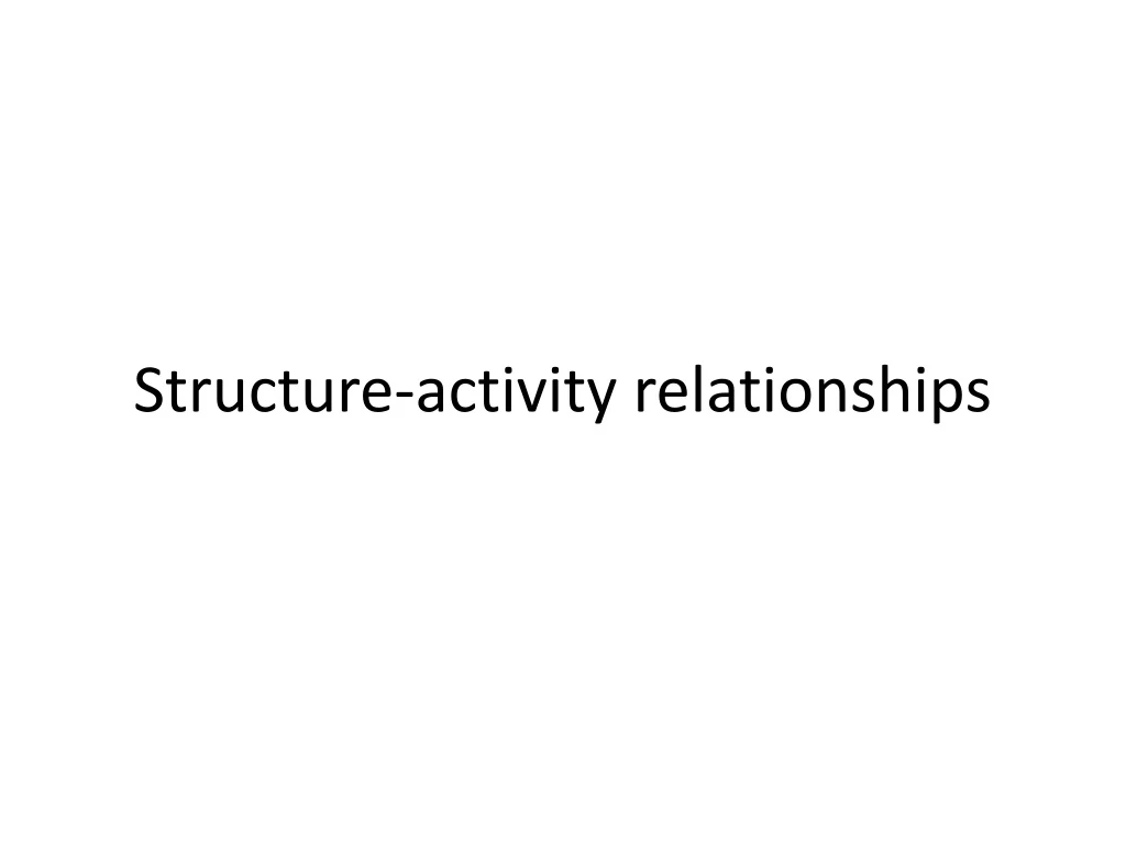 structure activity relationship vs functional group theory