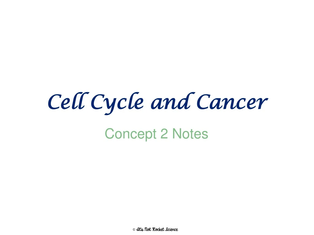 cell cycle and cancer n.