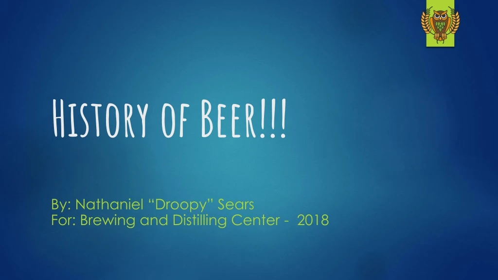 history of beer n.