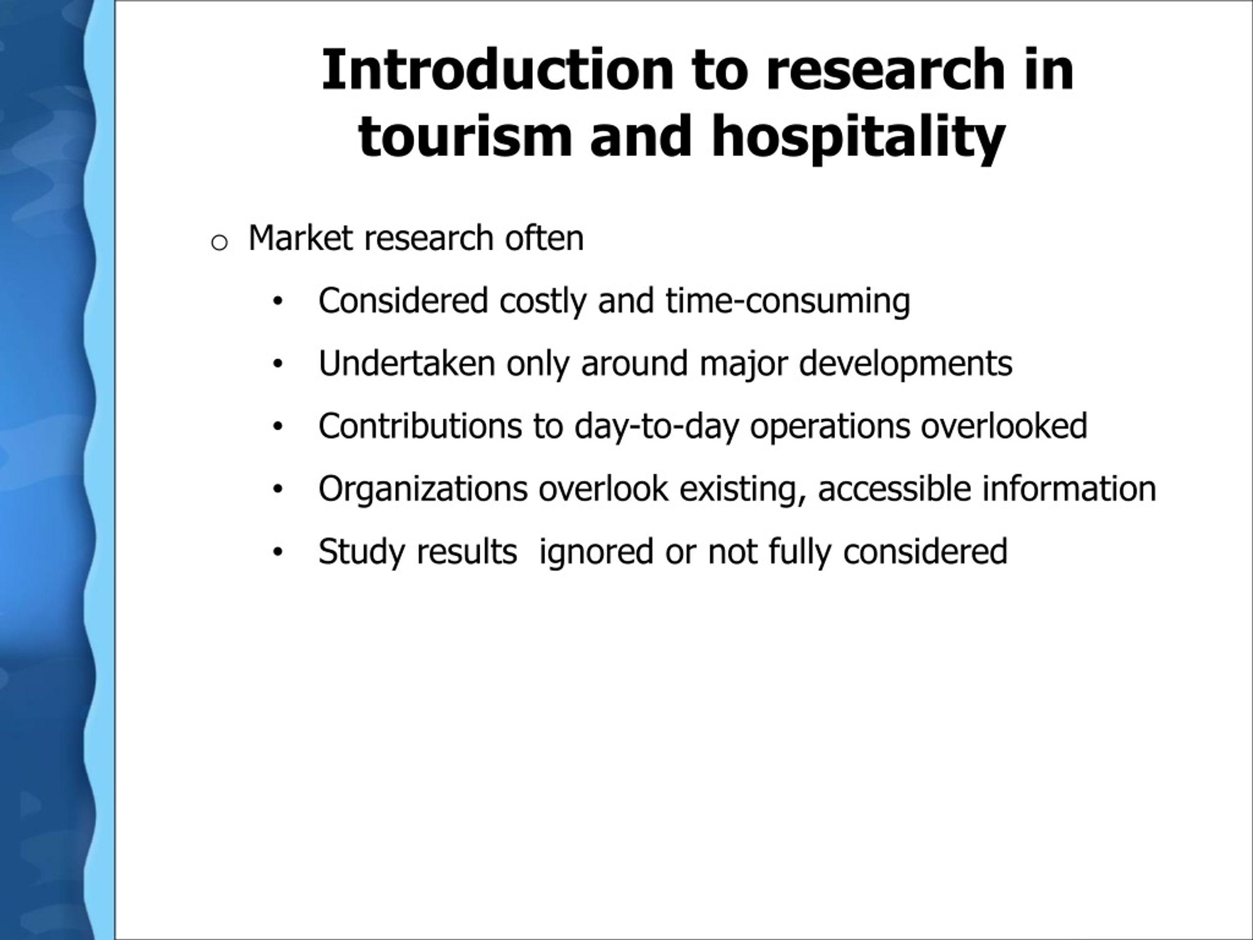 tourism and hospitality research topic