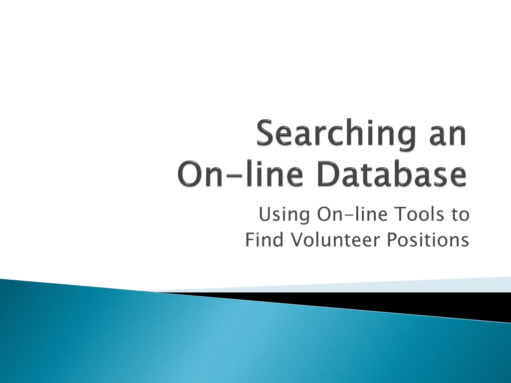 searching an on line database n.