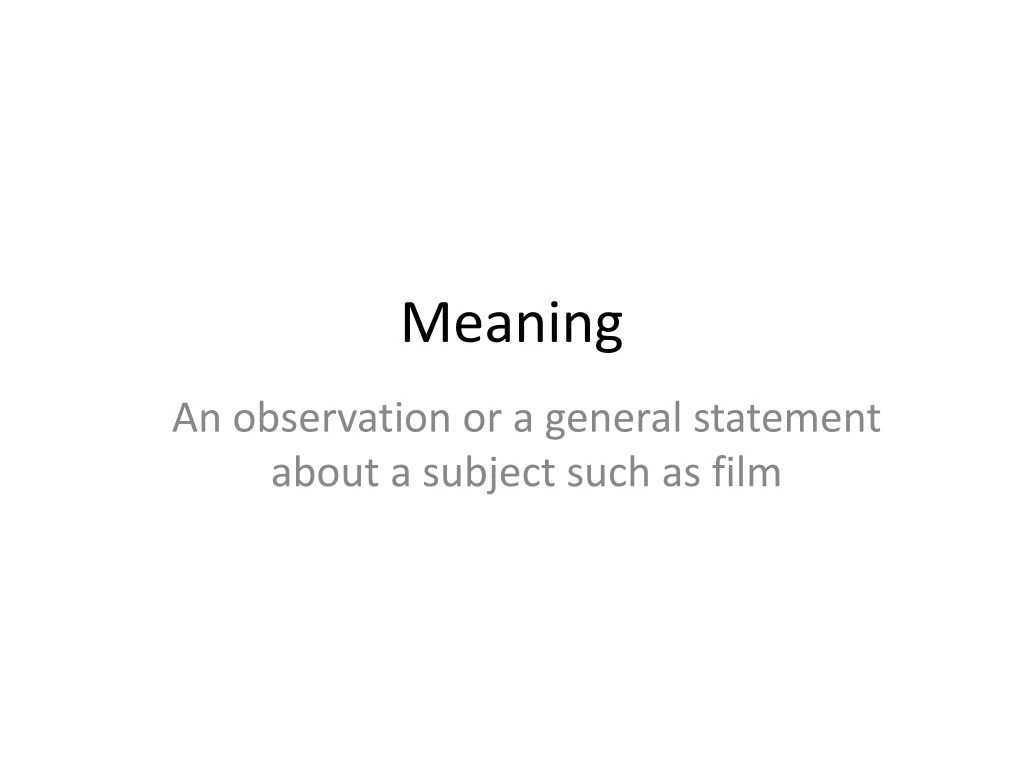 presentations of meaning