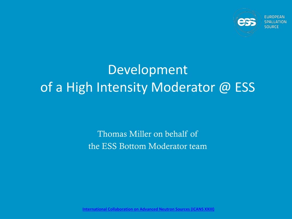 thomas miller on behalf of the ess bottom moderator team n.