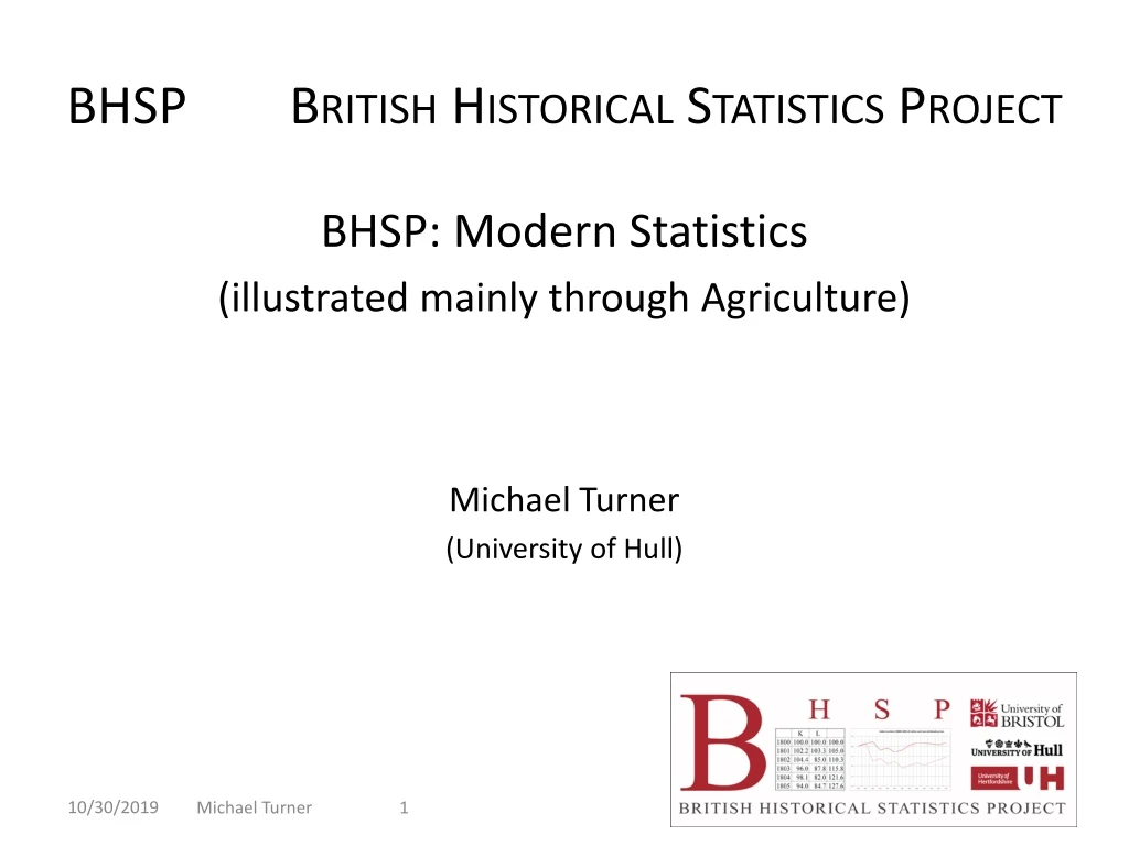 PPT - BHSP British Historical Statistics Project PowerPoint ...