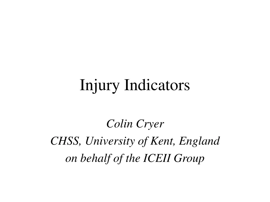 injury indicators n.