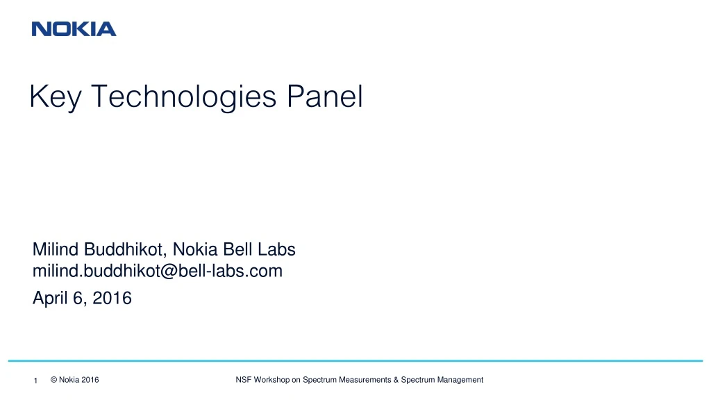 key technologies panel n.