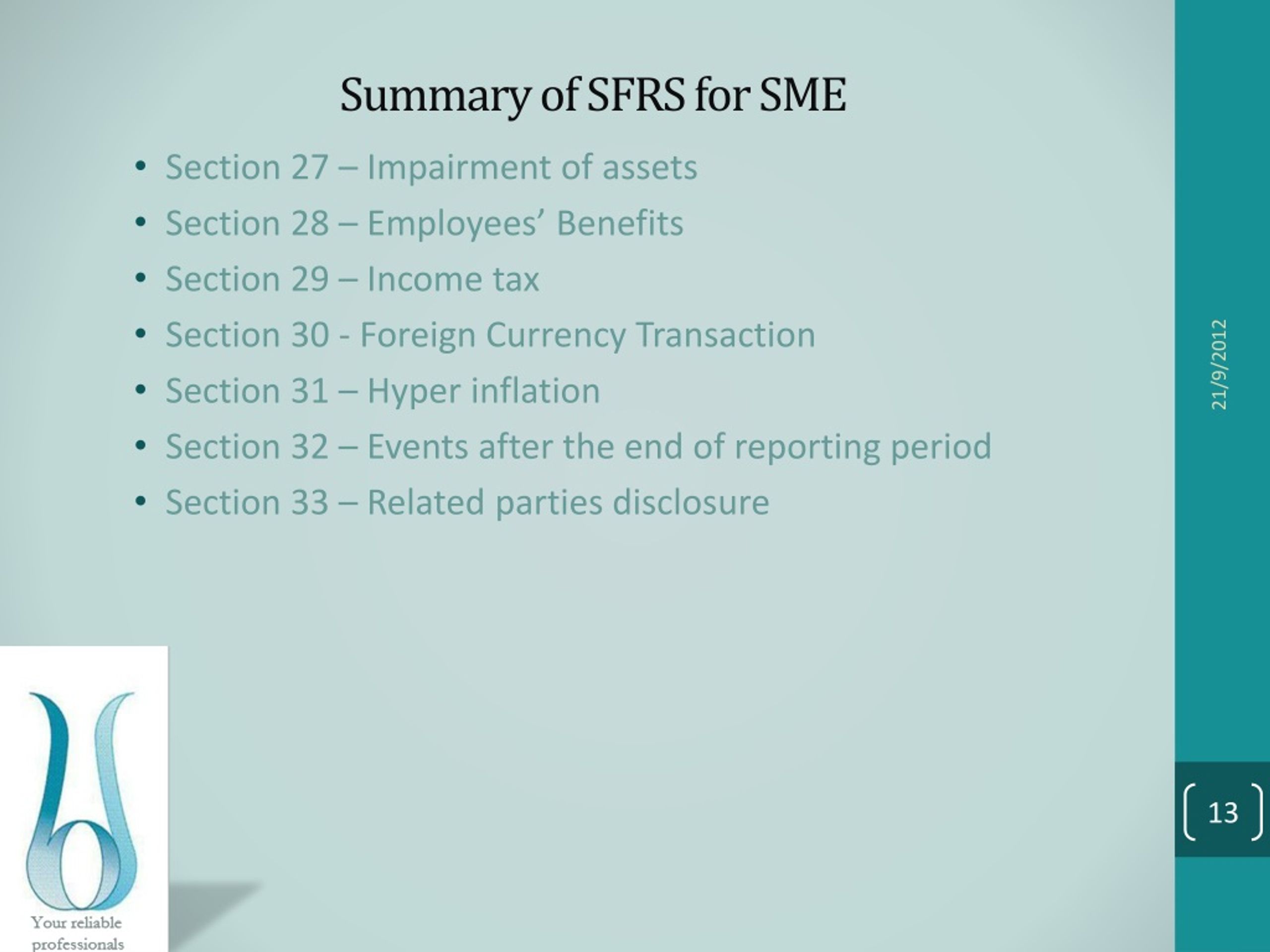 sfrs presentation of financial statements