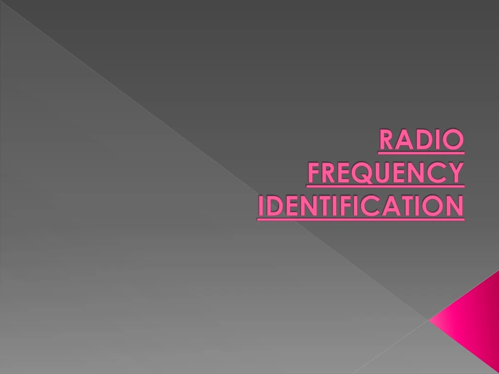 radio frequency identification n.