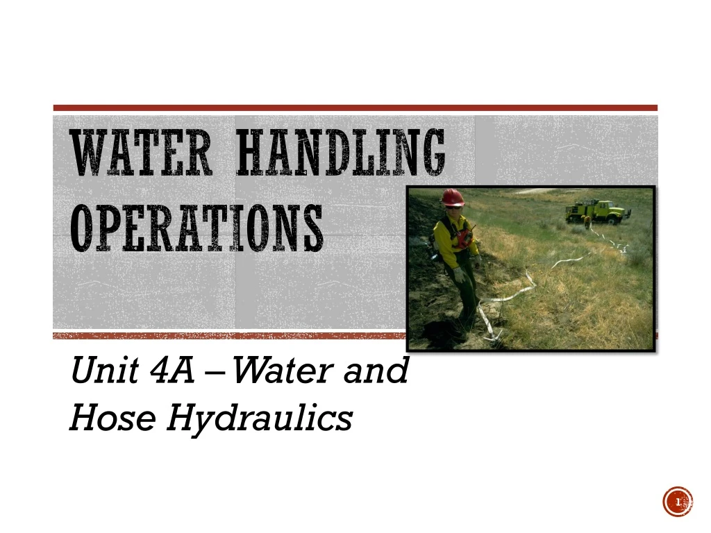 water handling operations n.