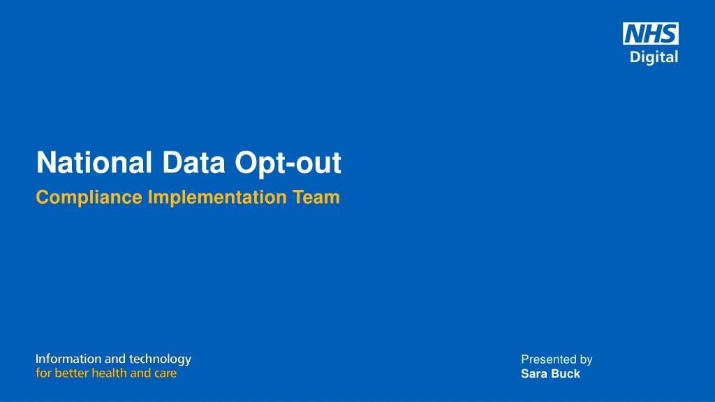 PPT - National Data Opt-out PowerPoint Presentation, free download - ID ...