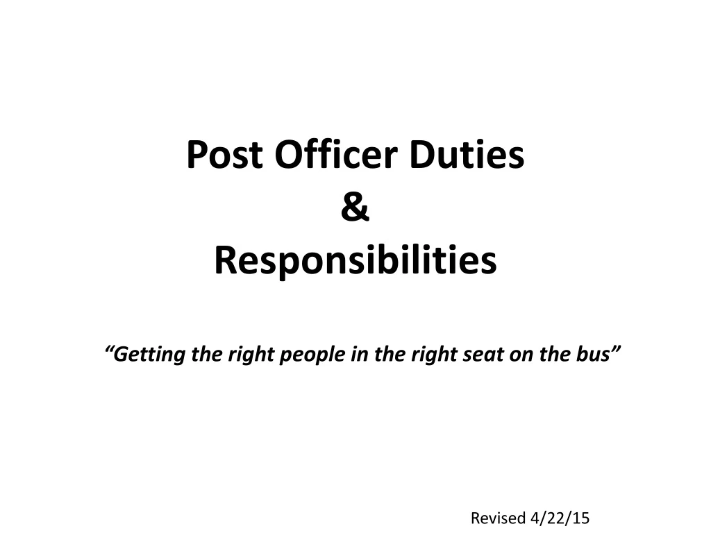post officer duties responsibilities n.