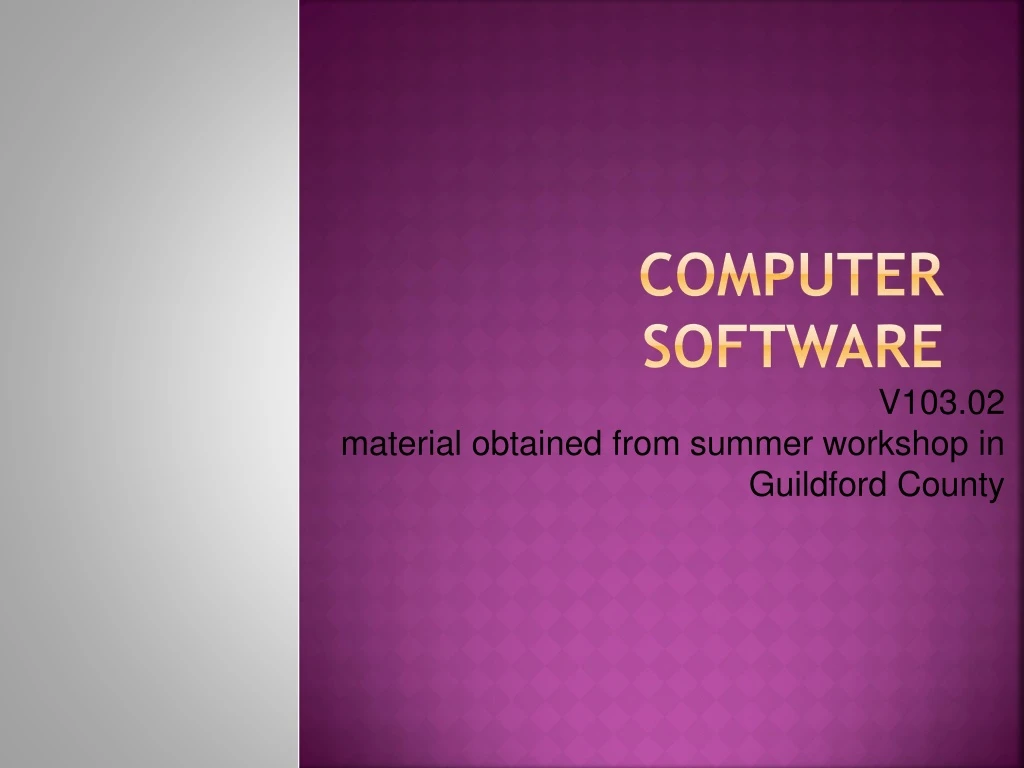 powerpoint presentation on computer software