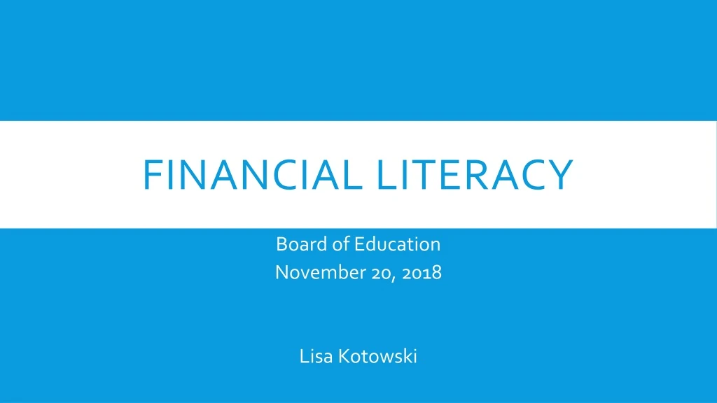 financial literacy n.