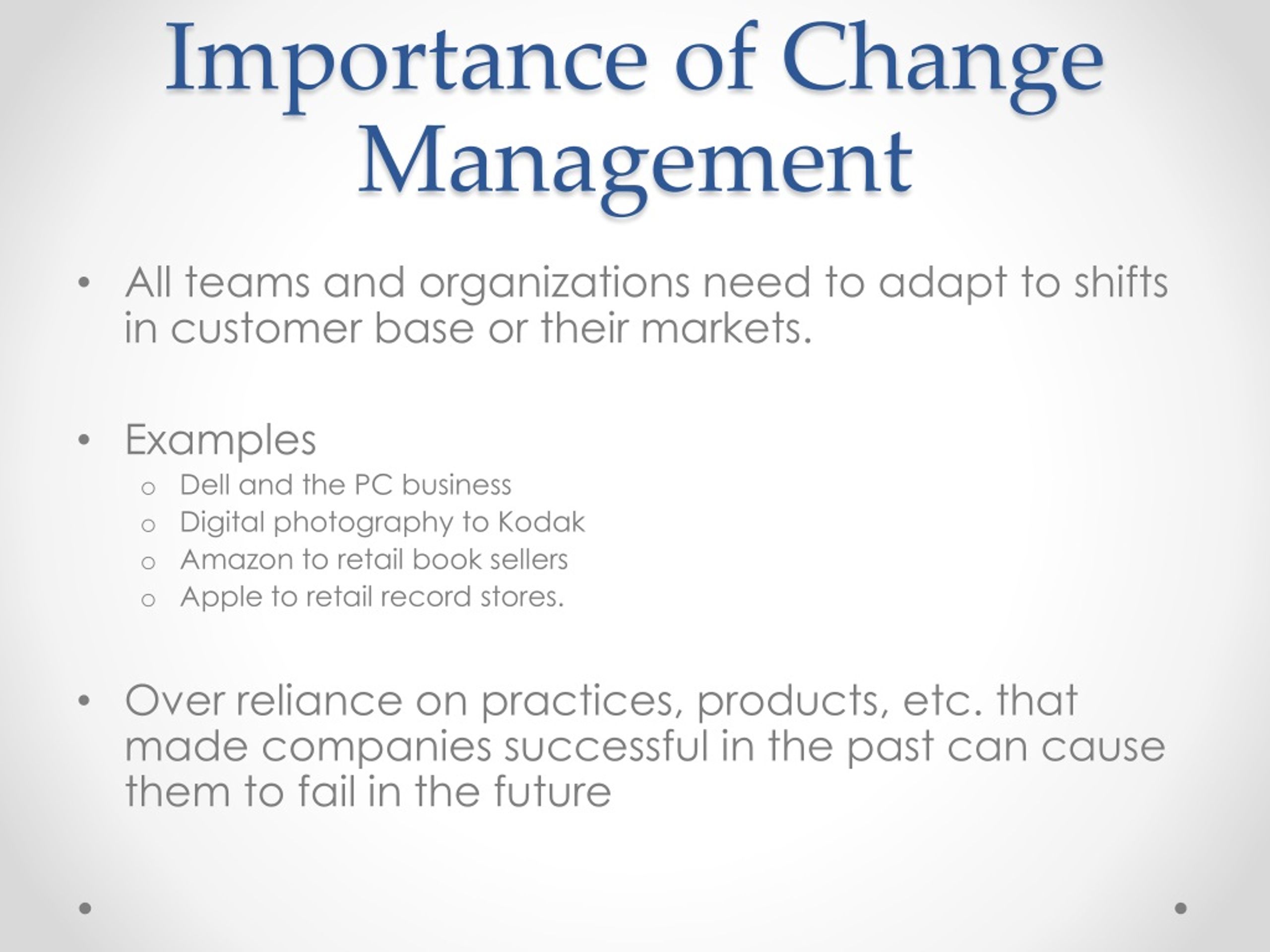 presentation on importance of change management