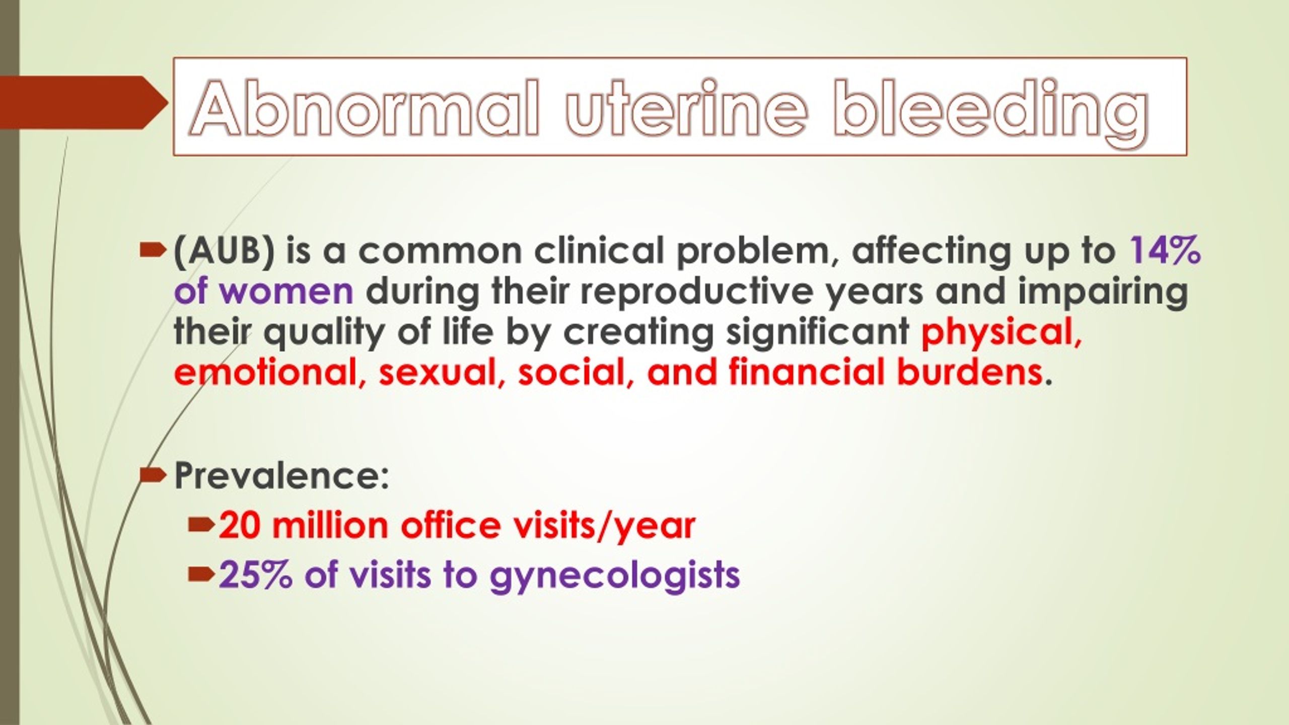 Ppt Abnormal Uterine Bleeding In Reproductive Aged Women Medical Management Powerpoint