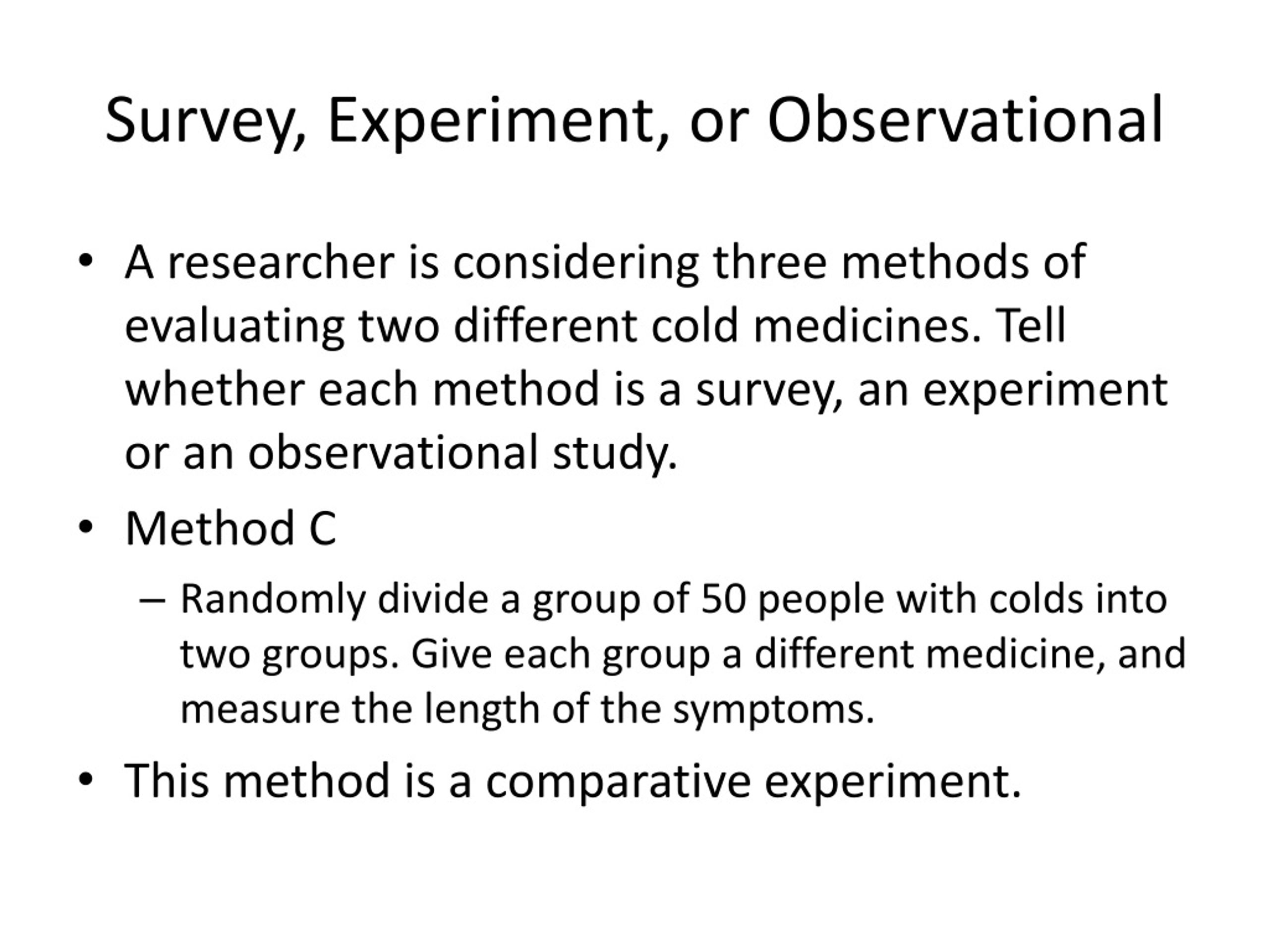 identifying surveys experiments and observational studies