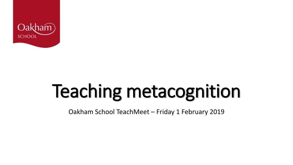 teaching metacognition n.