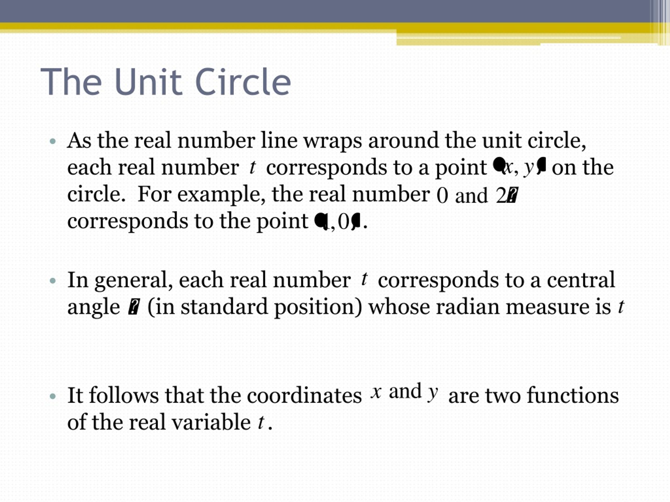 PPT - Trigonometric Functions: The Unit Circle PowerPoint Presentation ...