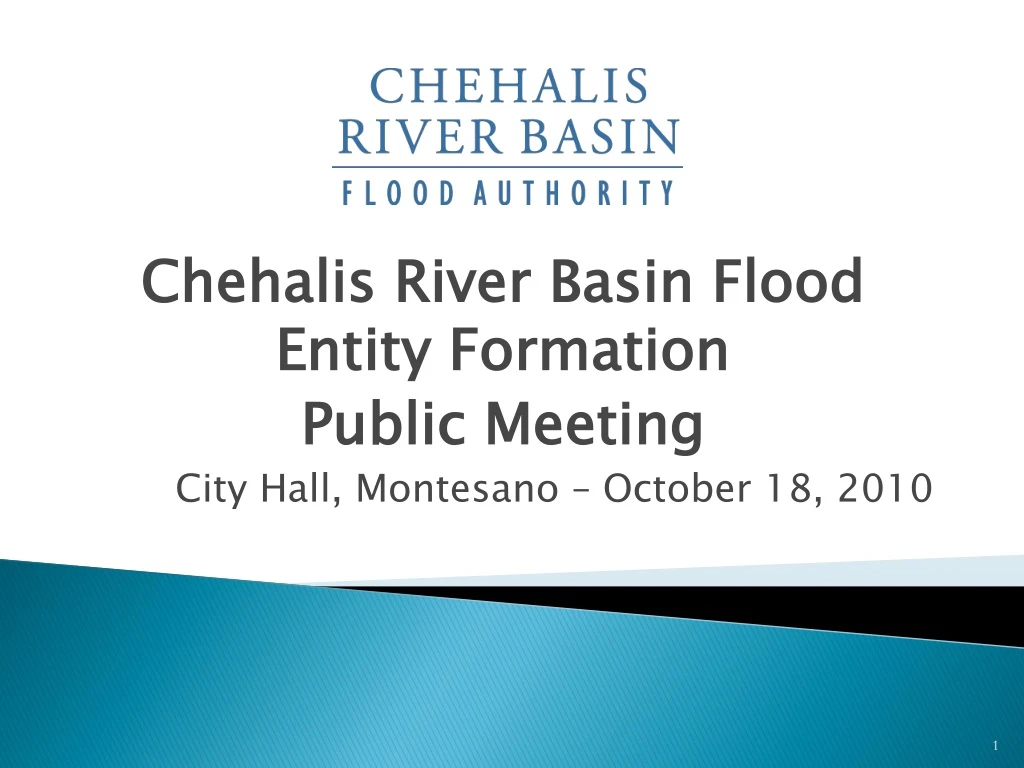 chehalis river basin flood entity formation public meeting city hall montesano october 18 2010 n.